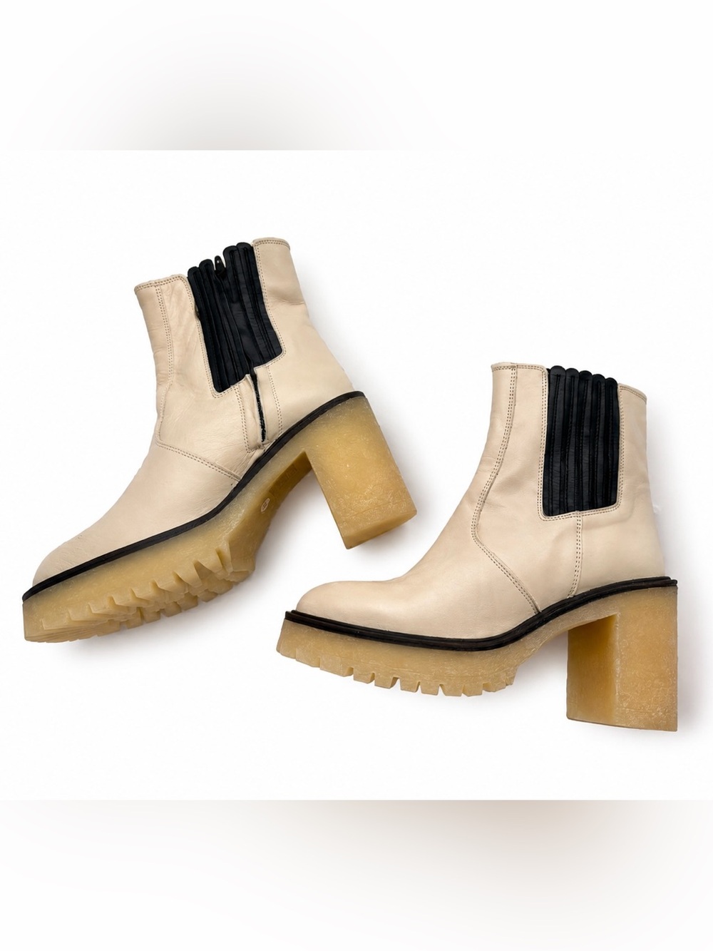 Free People James Chelsea White Leather Boots EU 38 US 8 BNIB - Picture 3 of 9